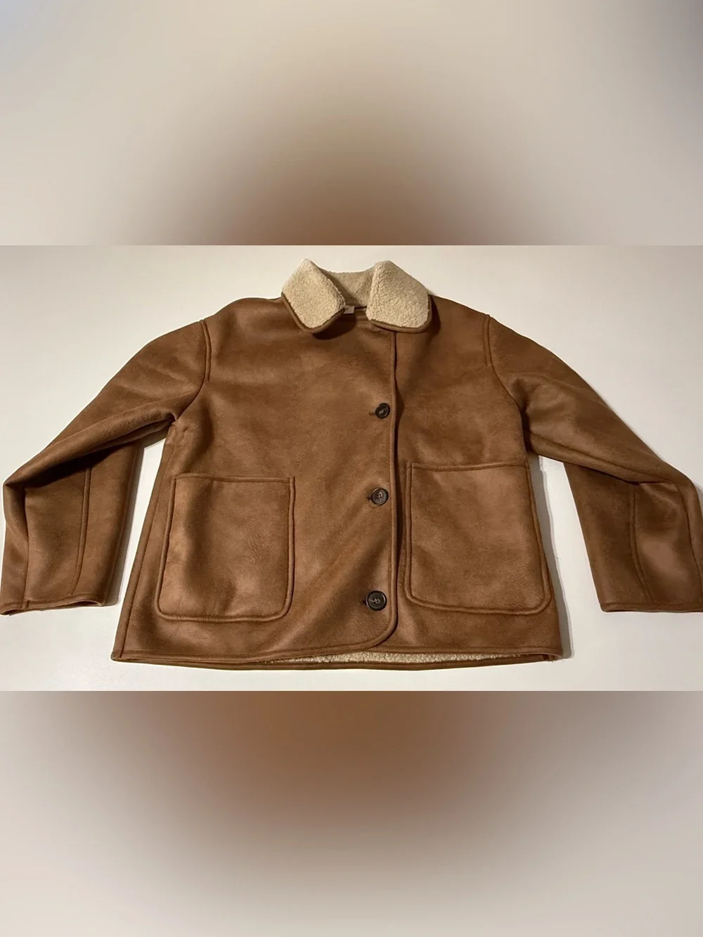 NWT Fleece-Lined Faux Suede Jacket